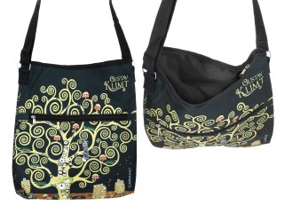 Torebka z suwakiem i paskiem na ramię - G. Klimt, Drzewo życia (CARMANI)