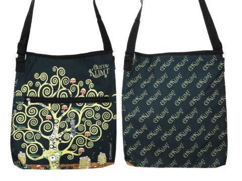 Torebka z suwakiem i paskiem na ramię - G. Klimt, Drzewo życia (CARMANI)