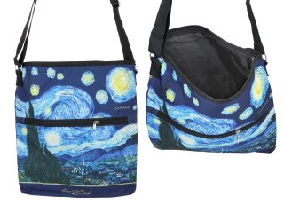 Torebka z suwakiem i paskiem na ramię - V. van Gogh, Gwiaździsta Noc (CARMANI)