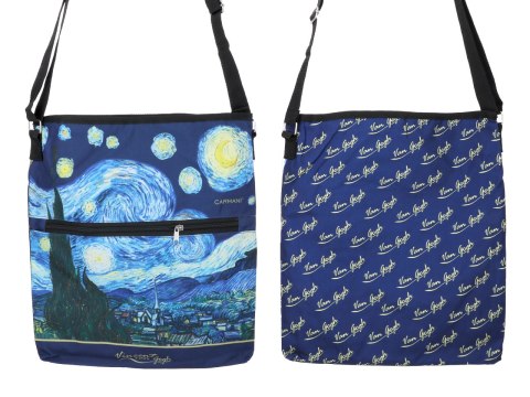 Torebka z suwakiem i paskiem na ramię - V. van Gogh, Gwiaździsta Noc (CARMANI)