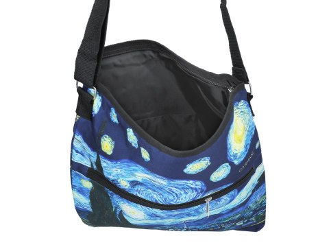 Torebka z suwakiem i paskiem na ramię - V. van Gogh, Gwiaździsta Noc (CARMANI)