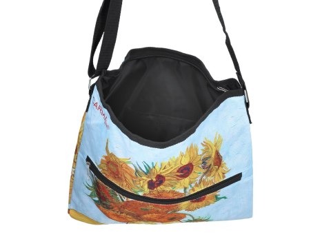 Torebka z suwakiem i paskiem na ramię - V. van Gogh, Słoneczniki (CARMANI)