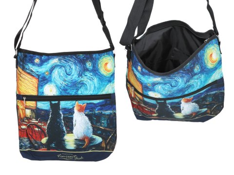 Torebka z suwakiem i paskiem na ramię - inspirowana malarstwem V. van Gogh (CARMANI)