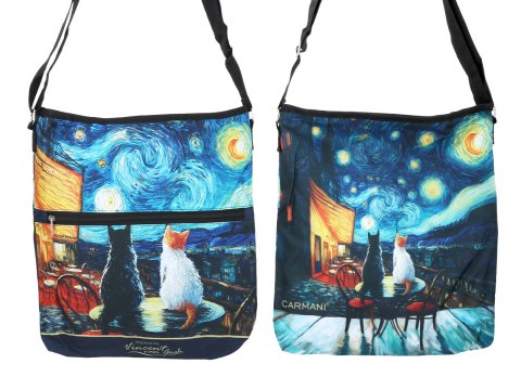 Torebka z suwakiem i paskiem na ramię - inspirowana malarstwem V. van Gogh (CARMANI)