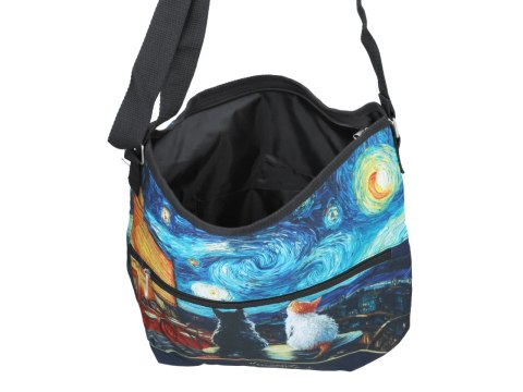 Torebka z suwakiem i paskiem na ramię - inspirowana malarstwem V. van Gogh (CARMANI)