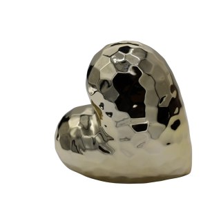 SKARBONKA CERAMICZNA SERCE KARBOWANE ZŁOTE DUŻE