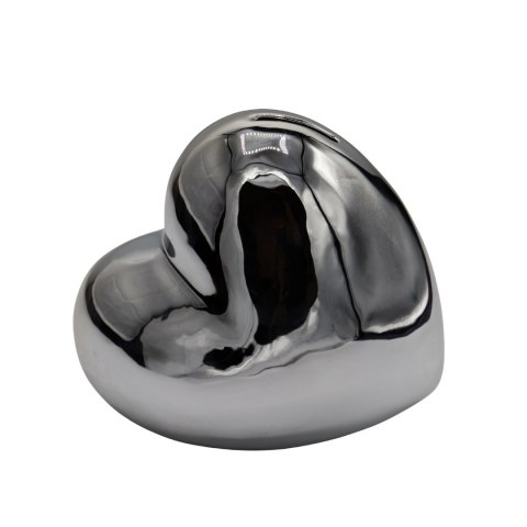 SKARBONKA CERAMICZNA SERCE SREBRNE