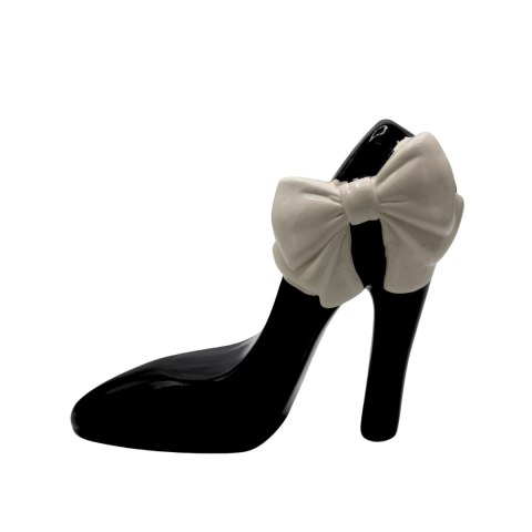 SKRABONKA BUT CERAMICZNY CZARNY Z BIAŁĄ KOKARDĄ