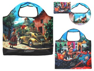 Torba na ramię, składana - inspirowana malarstwem F. Kahlo (CARMANI)