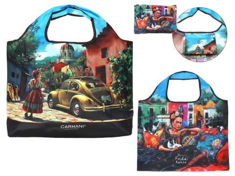 Torba na ramię, składana - inspirowana malarstwem F. Kahlo (CARMANI)