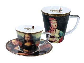 Kpl. filiżanka i kubek - L. da Vinci, Mona Lisa, Dama z łasiczką (CARMANI)