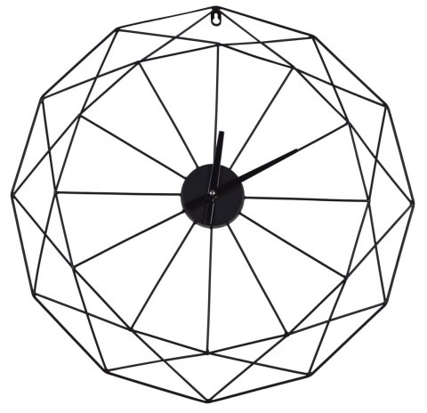 ZEGAR METALOWY CZARNY GEOMETRYCZNY