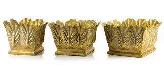 MARINA Komplet 3 osłonek dekoracyjnych Gold 32x32x20/31x31x20/25x25x20cm