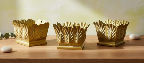 MARINA Komplet 3 osłonek dekoracyjnych Gold 32x32x20/31x31x20/25x25x20cm