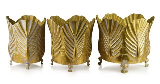 MARINA Komplet 3 osłonek dekoracyjnych Gold 47x47x42/39x39x40/32x32x39cm