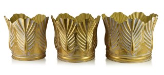 MARINA Komplet 3 osłonek dekoracyjnych Gold 51x51x40/46x46x39/38x38x40cm