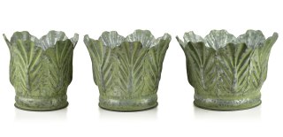 MARINA Komplet 3 osłonek dekoracyjnych Green 28x28x20/25x25x20/20x20x20cm