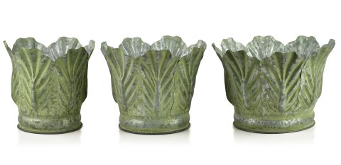 MARINA Komplet 3 osłonek dekoracyjnych Green 28x28x20/25x25x20/20x20x20cm