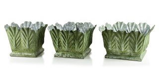 MARINA Komplet 3 osłonek dekoracyjnych green 32x32x20/31x31x20/25x25x20cm