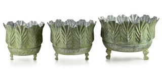 MARINA Komplet 3 osłonek dekoracyjnych green 41x41x28/34x34x27cm/28x28x26cm