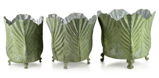 MARINA Komplet 3 osłonek dekoracyjnych green 47x47x42/39x39x40/32x32x39cm