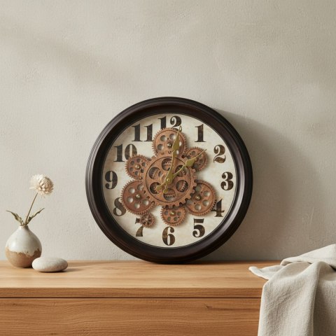 RAMSEY Zegar 35cm z ruchomym mechanizmem 35x35x7cm