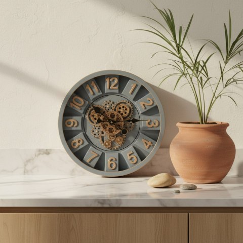 RAMSEY Zegar 40cm z ruchomym mechanizmem 40x40x7cm