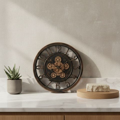 RAMSEY Zegar 40cm z ruchomym mechanizmem 40x40x7cm