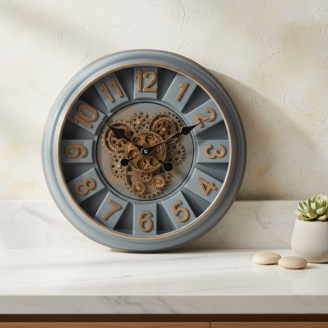 RAMSEY Zegar 45cm z ruchomym mechanizmem 45x45x7cm