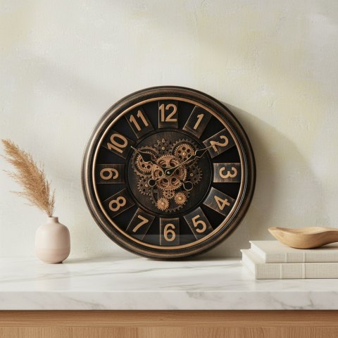 RAMSEY Zegar 45cm z ruchomym mechanizmem 45x45x7cm