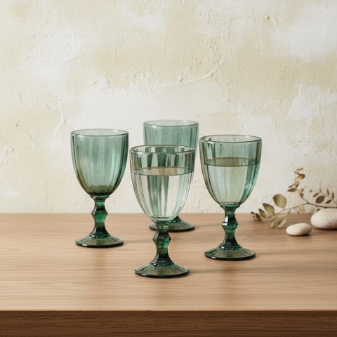 ELISE STRIPES Komplet 4 kieliszków 320m9x9xh17cm zielony