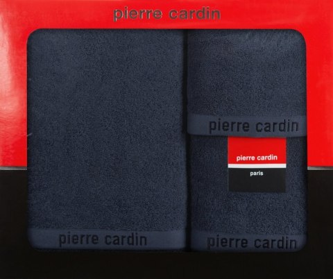 KOMPLET RĘCZNIKÓW 3 SZT EVI 40 X 34 X 9 CM GRANATOWY