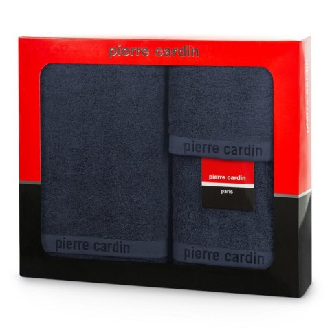 KOMPLET RĘCZNIKÓW 3 SZT EVI 40 X 34 X 9 CM GRANATOWY