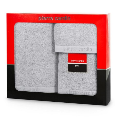 KOMPLET RĘCZNIKÓW 3 SZT EVI 40 X 34 X 9 CM SREBRNY