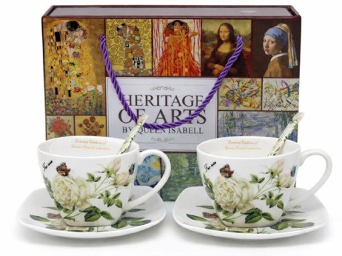 Kpl. Dwóch Filiżanek Z Podstwkami I Łyżeczkami