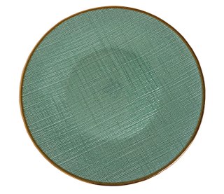 PODTALERZ SZKLANY ZIELONY ZE ZŁOTYM BRZEGIEM