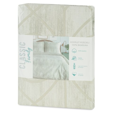 KOMPLET POŚCIELI BAWEŁNIANEJ ADELL 140 X 200 CM BEŻOWY