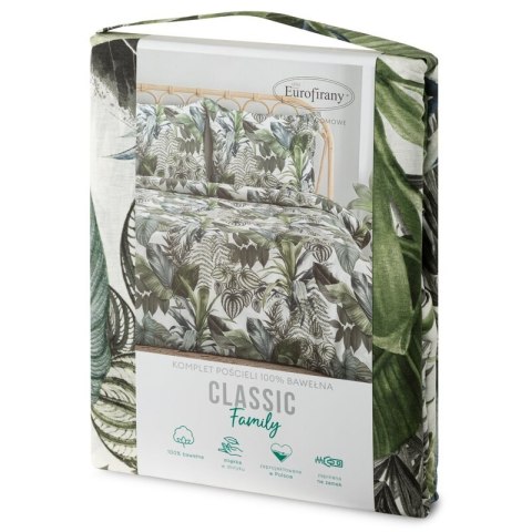 KOMPLET POŚCIELI BAWEŁNIANEJ DAVOS 220 X 200 CM ZIELONY