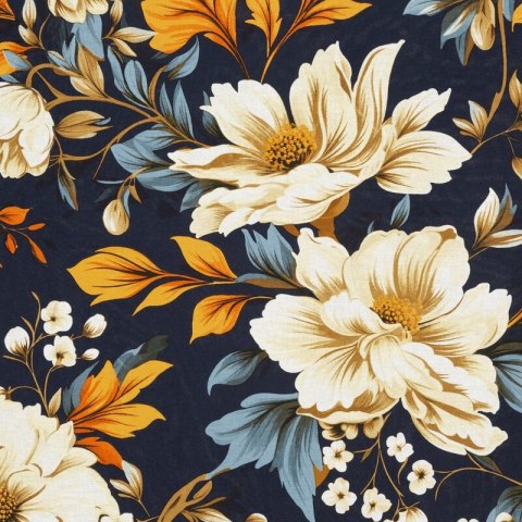 KOMPLET POŚCIELI BAWEŁNIANEJ FIORA 140 X 200 CM GRANATOWY