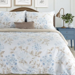 KOMPLET POŚCIELI BAWEŁNIANEJ JASMINA 160 X 200 CM KREMOWY