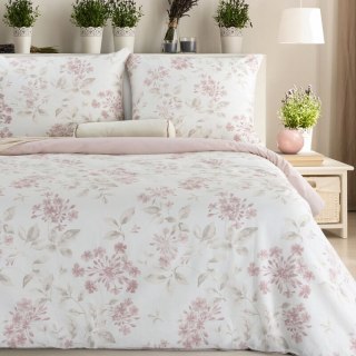 KOMPLET POŚCIELI BAWEŁNIANEJ LILA 140 X 200 CM PUDROWY RÓŻ