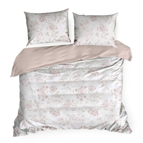 KOMPLET POŚCIELI BAWEŁNIANEJ LILA 140 X 200 CM PUDROWY RÓŻ