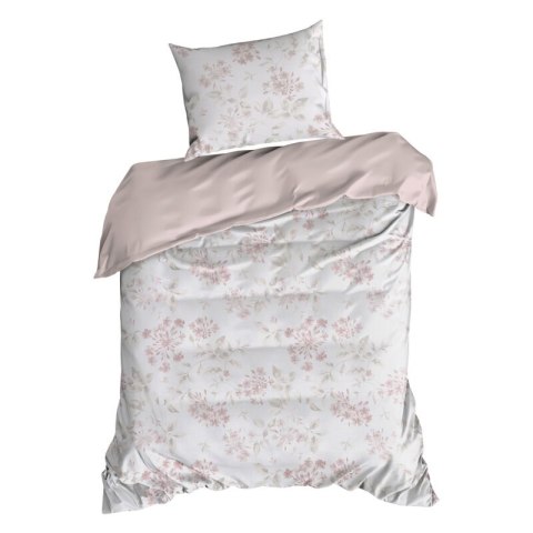 KOMPLET POŚCIELI BAWEŁNIANEJ LILA 140 X 200 CM PUDROWY RÓŻ