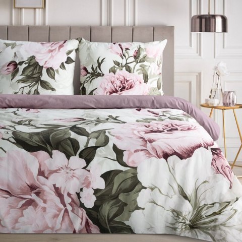 KOMPLET POŚCIELI BAWEŁNIANEJ PEONY 140 X 200 CM WRZOSOWY