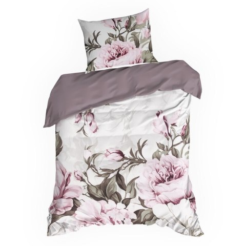 KOMPLET POŚCIELI BAWEŁNIANEJ PEONY 140 X 200 CM WRZOSOWY
