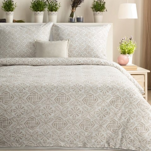 KOMPLET POŚCIELI SATYNOWEJ SPRING100 220 X 200 CM CIEMNOBEŻOWY