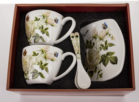 Kpl. Dwóch Filiżanek Z Podstwkami I Łyżeczkami