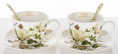 Kpl. Dwóch Filiżanek Z Podstwkami I Łyżeczkami