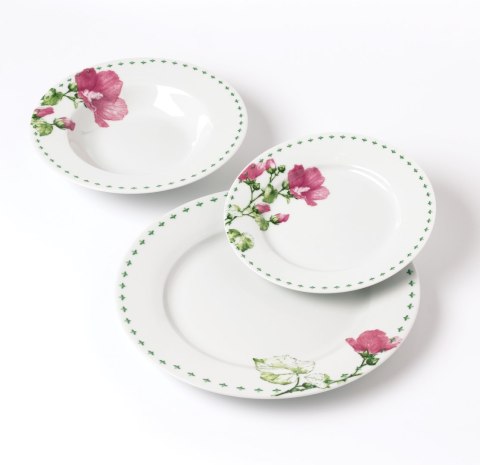 LEA MALLOW Komplet obiadowy 18 elementów 21,8cm/19,2/27cm talerz zupa 220ml
