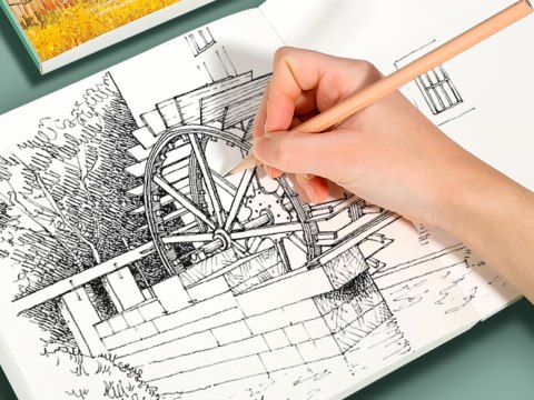 Blok rysunkowy/szkicownik - V. van Gogh, Żniwa w La Crau z Montmajour w tle